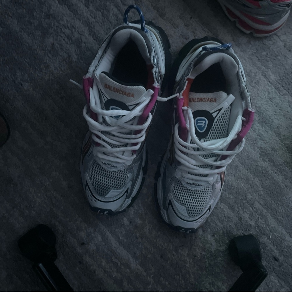 Balenciaga White and Pink Sneakers Athletic Style